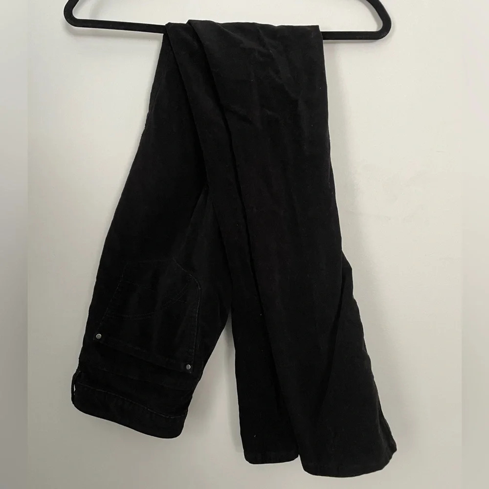 Long Tall Sally Black Corduroy Velvet Slim Straight Leg Pants Size 6